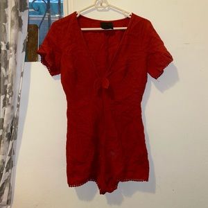 Night walker rust orange red romper